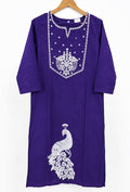 Royal Purple Embroidered Kurta Co-ord Set