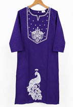 Royal Purple Embroidered Kurta Co-ord Set