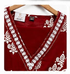 Maroon Printed Cotton Kurta Co-ord Set
