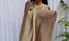 Beige and bronze silk blend kurta set with woven dupatta for women festive wear
